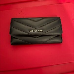 Michael Kors Black Chevron Leather Wallet